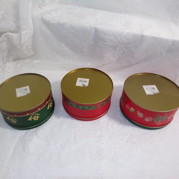 Vintage lot of 3 Christmas Tin can 3 X 5.5" Fill them up with any gift - Picture 8 of 11